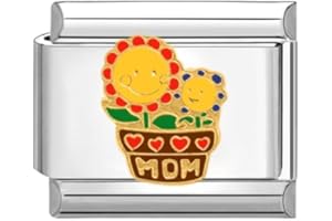 Quiges Fashion Jewels maman italienne Tournesol Charms Amour 9mm