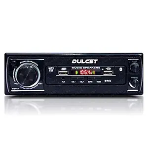 Dulcet DC-2020X Double IC High Power Universal Fit Mp3 Car Stereo with Dual USB/Bluetooth/FM/AU/Remote & Built-in Equalizer with Bass & Treble Control [Also, Includes a Free 3.5mm Premium Aux Cable]