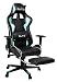 Produktbild ELITE Bürostuhl Crosshair WN-11 - Gamingstuhl - Streamingstuhl - Drehstuhl - Kunstleder - Fußstütze - Ergonomisch (Schwarz/Mintgrün)