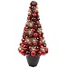 Produktbild Möbelcreative LED Weihnachtsbaum mit Weihnachtskugeln, künstlicher Tannenbaum in rot, beleuchteter Christbaum 80 cm
