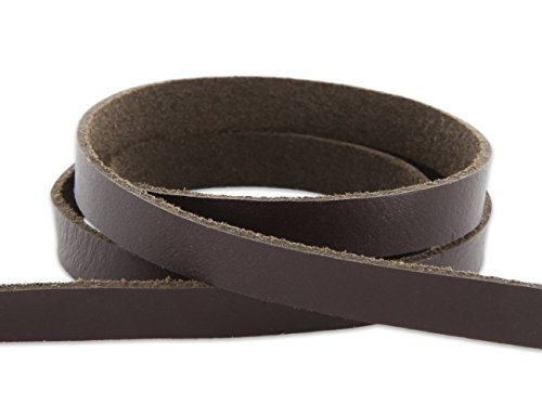 AURORIS - Lederband flach 10x2 mm aus Rindsleder Länge: 1m, Farbe: braun