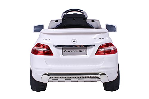 moleo M00005390 - Mercedes-Benz ML Kinder Auto mit 2 Motoren MP3 Fernbedienung, weiß