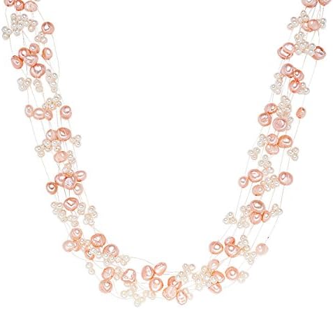 Valero PearlsSterling Silver 925 rhodium-plated Ladies Necklace with Freshwater cultured Pearls White light Pink 60200102