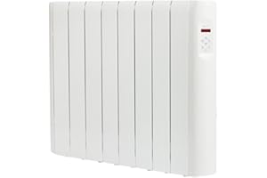 Haverland RCE8S - Radiateur électrique à inertie fluide caloporteur 1200 W, design compact, utilisation 1-6h/jour, +/- 12-19 m², Blanc