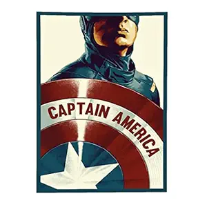 100yellow Captain America Superhero Wall Poster Room decor For Kids Room, Boys & Girls Room Decor |300GSM Thick Paper Used | Multicolor| 18x12 Inches | Unframed