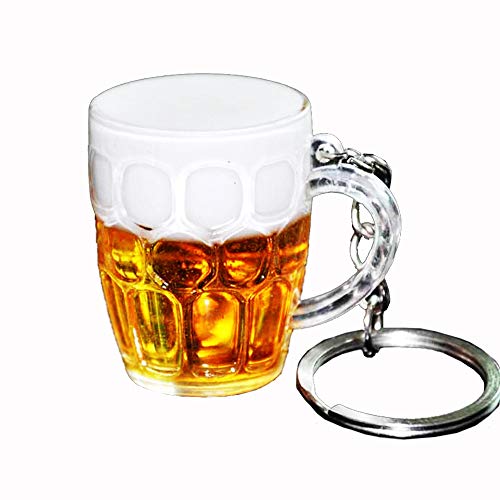 Preisvergleich Produktbild Duoying Simulation Schlüsselanhänger, Kunstbier Schlüsselanhänger Mini Bierkrug Schlüsselanhänger Creative Resin Handicrafts