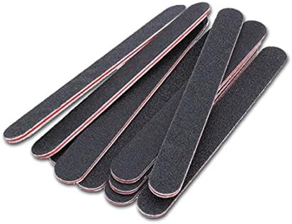 Mobengo 10 PCS Double Sided Nail Files Emery Board Grit Black Gel Cosmetic Manicure Pedicure Professional-Grade Sand Paper Emery Washable
