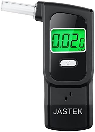 JASTEK Breathalyzer Professional Grade Portable Digital Alcohol Tester with 5 Mouthpieces -Black