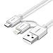 Price comparison product image UGREEN iPhone Charger Cable, USB A to iPhone and Micro USB Lightning Cable 0.5M, 2-in-1 Dual Connectors Data Charging Cable Lead for iPhone, iPad, iPod, Samsung, and other Mobile Phones Tablets-White