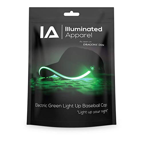 Preisvergleich Produktbild Illuminated Apparel Beleuchtete bekleidung-grün led Baseballmütze für eine glitzerte Fest / Festspiele / Party