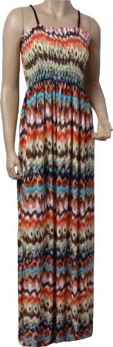 STRAPPY SUMMER MAXI DRESS (AZTC)Coral Mix, size 12 - 47