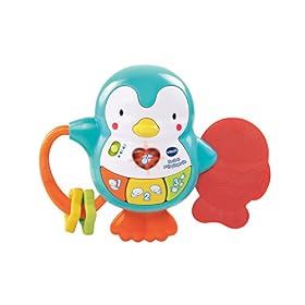 VTech – Hochet P&rsquo;tit Pingouin, Hochet Bébé Interactif et Musical, Jouet d&rsquo;Éveil, Anneau de Dentition, Cadeau Bébé Dès 6 Mois – Contenu en Français