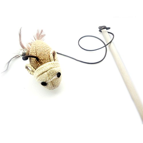 Katze-Teaser Katzenspielzeug Catcher Stick Stab Elastic Cord Bell Mäuschen geformt - 2