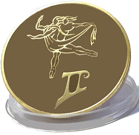 a1mega GEMINI COIN - 24 CARAT GOLD PLATING - GEMINI SYMBOL - HOROSCOPE - ZODIAC - STAR SIGN - CONSTELLATION - GIFT - ROYAL MINT QUALITY - 1 OZ - 4.0 CM