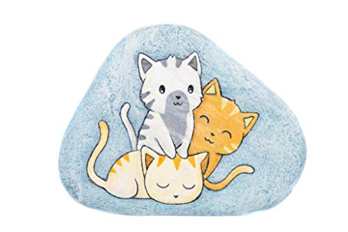Famiglia di Gatti, Sasso Dipinto a Mano, da Appendere, Gatti Dipinti