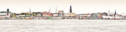 anna wand Lampenschirm HAMBURG ELBE – Schirm für Lampen mit Hamburg-Motiv in warmen Farben – Sanftes Licht für Tischleuchte / Stehlampe / Hängelampe im Wohnzimmer, Esszimmer, Schlafzimmer - 2