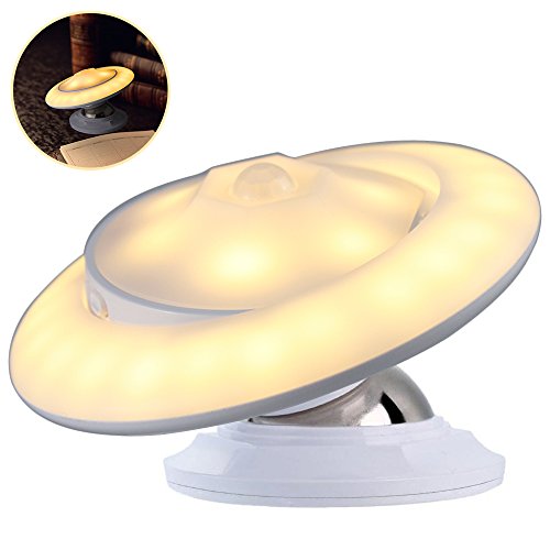 Bovon Motion Sensor Night Light, Portable 360° Rotating Sensor Step Light LED Dimmable Rechargeable PIR Security…