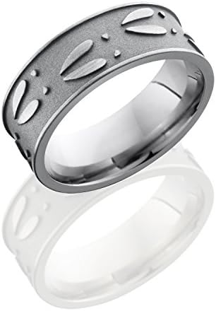 Titanium, Deer Trail Engraved Sandbalsted Satin Wedding Band (sz Z+1)