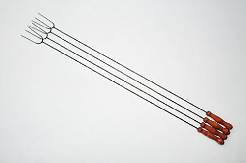 4x extra lange 1 METER Grillspieße Würstchenspiesse 4 Stück-Paket Grillspieß Grillgabel Würstchengrill Würstchengriller Bratwurst (Achtung kein Teleskop zum Ausziehen, sondern feste (stabile) Form aus gedrehtem Stahl) ideal für Camping, Freizeit, Lagerfeuer, Grillfest, Gartenparty, Geburtstag, Outdoor, usw. - 3