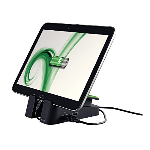 Leitz, Tischständer mit Ladefunktion für Tablet oder Smartphone, 2 USB-Anschlüsse, Hoch- oder Querformat, Complete, 62280095, schwarz - 3