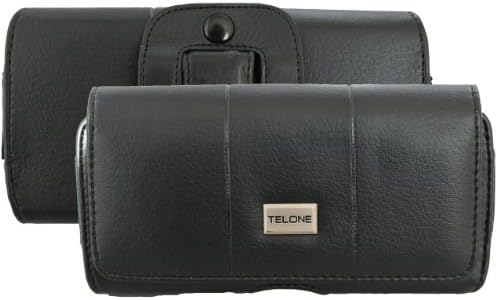 Aritha Premium Max Belt Pouch Black for Huawei P8 with Belt Loop and Belt Clip High Quality Black PU Leather with Magnetic Closure