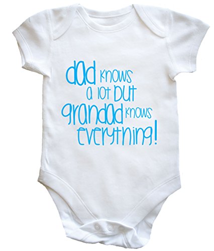HippoWarehouse DAD KNOWS A LOT BUT GRANDAD KNOWS EVERYTHING baby vest boys girls