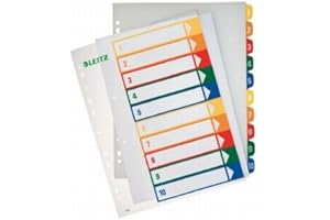 ESSELTE LEITZ GMBH & CO. KG BBMBD Premium Zahlen-Register A4 LEI 1293-00-00 * # PVC 1-10 farbig Überbreite Bedruckbar