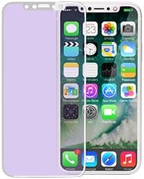 Anti-Blue Light Tempered Glass Screen Protector for iPhone X, Bkay (2 Pack) Eye Care 3D Full Coverage Soft Edge 9H Hardness Anti-Scratch, Anti-Fingerprint Protective Film Cover for iPhone (White)