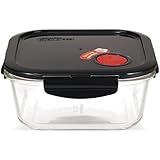 LOCK & LOCK Frischhaltedose aus Glas mikrowellengeeignet - Oven Glass - Auflaufform eckig mit Deckel für Backofen, Mikrowelle & Zum Einfrieren, 1,4 Liter