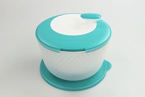 Essoreuse à salade avec carrousel Tupperware P 21481 - D226 - Turquoise/blanc - 3,8 l