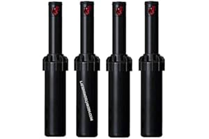 Suinga Lot de 4 Arroseur Hunter PGJ-04, Lot de 4 turbines d'arrosage 1/2" 4,3 à 11,6 m, Noir