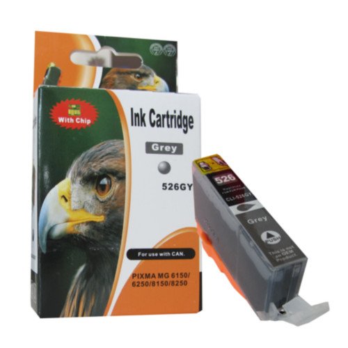 Canon CLI-526GY grau Druckerpatrone für Canon Pixma mg6150 mg6250 mg8150 m8250 mg 6100 6150 6200 6250 8100 8150 8200 8250 grau mit CHIP kompatibel 10,5ml