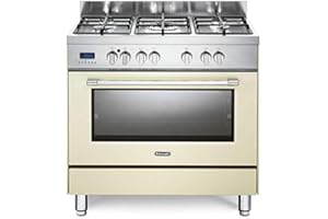 FISHER & PAYKEL APPLIANCES ITALY SPA Cucina a gas con forno elettrico ventilato, N° 5 Fuochi, 90x60 cm, colore Crema