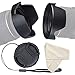 Price comparison product image Reversible 58mm Lens Hood, Tulip Flower Lens Hood with Cap Keeper Leash for Canon Nikon Sony Camera, Cleaning Cloth included