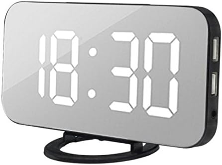 Diadia LED Digital Alarm Clock, LED display, Alarm Clock,Outlet Powered And Battery, Dimmer With USB Port For Phone Charger Touch-Activited Snooze (White)
