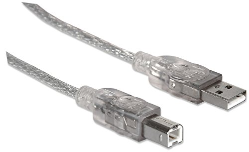 IC Intracom Manhattan USB 2.0 Kabel USB Anschlusskabel A / Stecker – B / Stecker 1.8 m silber transparent - 2