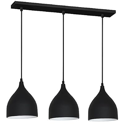LUMINEX Alumi noir/blanc 3 Plafonniers Lustres