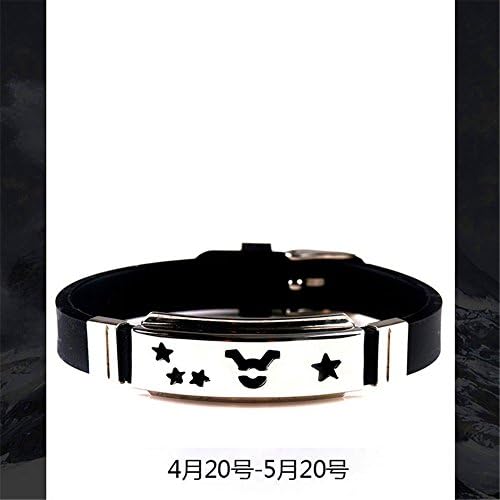 KOMO 12 constellations titanium steel silicone bracelet men's hand ring men's tide, couples hand jewelry gifts, Taurus