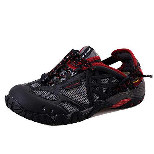 Preisvergleich Produktbild Willsky Herren Wanderschuhe, leichte Wanderschuhe Wasserschuhe Schnelltrocknend Atmungsaktiv rutschfest Unisex für Trekking Reisen Klettern,Red,43