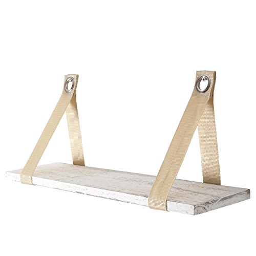 Wandregal Var, Hängeregal Regal, Shabby-Look, Vintage 50cm ~ weiß