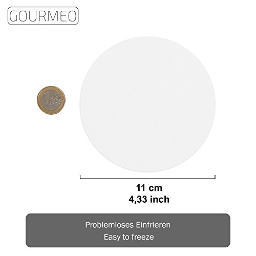 GOURMEO 500 Antihaftpapier Zuschnitte für Hamburger-Presse, rund, Durchmesser 11 cm | 2 Jahre Zufriedenheitsgarantie | Antihaft-Papier, Wachsscheiben, Wachspapier, Backpapier für Burgerpresse, Trennpapier für Hamburgerscheiben bzw. Frikadellen - 3