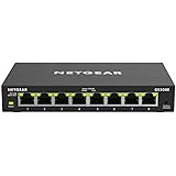 NETGEAR (GS308E) 8 Port Gigabit Metal RJ45 Ethernet Switch (10/100/1000), RJ45 Web Manageable Serie Plus Switch, Plug-and-Pla