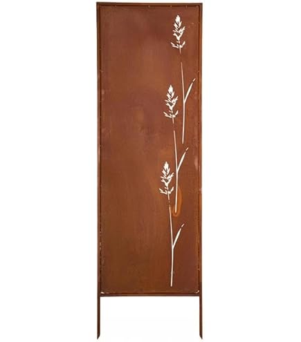 Kapaga - Lot De 4 Brise-vues En Métal Corten 160 X 50 Cm - Effet