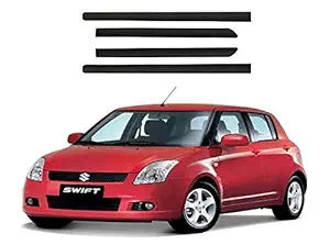 POWERX Black Car Side Beading/Car Side Garnish/Car Door Garnish/Door Lining for Maruti Suzuki Swift 2005-2010 (Set of 4 Pieces)