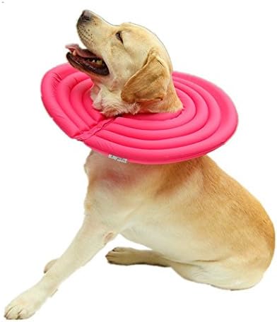 Coofone Elizabeth Protective Recovery Pet Smart E-Collar for Dogs &amp; Cats - Foam Inside, Soft, Super Light &amp; Strong, Gives Your Dog More Freedom (M, Rose Red)