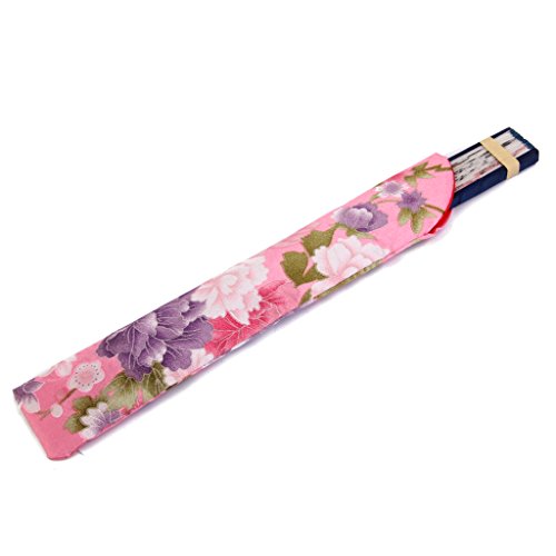 Gazechimp Vintage Chinesische Spitzen Faltfächer Fächer Handfächer Weiß+Chinesische Schutztasche Beutel Rosa - 3