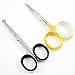 New 2 In One ! 1 x 3.5" Round Tip Stainless Steel Eyebrow Moustache Facial Nose Ear Hair Scissors - 1 x Professional Cuticle /Nail Scissors, Maincur/Pedicure Golden Scissors @ Best Price !