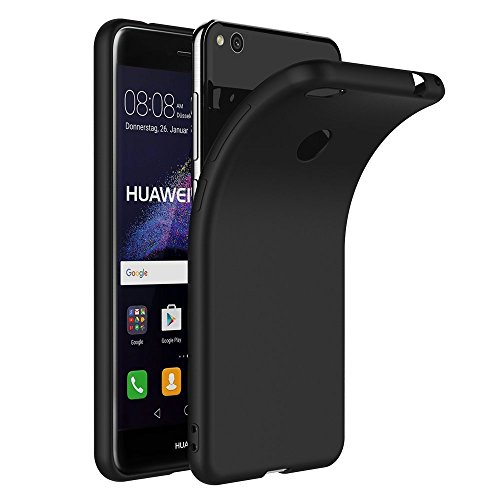 Huawei P8 Lite 2017 Hülle Case, Elekin Soft-Flex Capsule Premium Schwarz TPU Matte Oberfläche Cover Handyhülle Schutzhülle Schmaler Telefonschutz für das Huawei P8 Lite 2017 - Schwarz