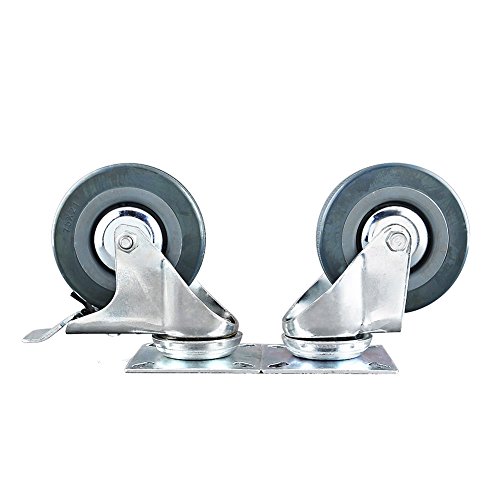 HOMFA 4X Ø 75mm Schwerlastrollen Transportrollen Lenkrollen /Bremse+Lenk - 3