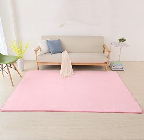 European Living Room Carpet Sofa Coffee Table Bedroom Bedside Pillow Floating Window Blank Photographing Yoga Mat Full Floor Mat, 63-140cm * 100-200cm Pink Carpet Mats ( Size : 100*100cm )